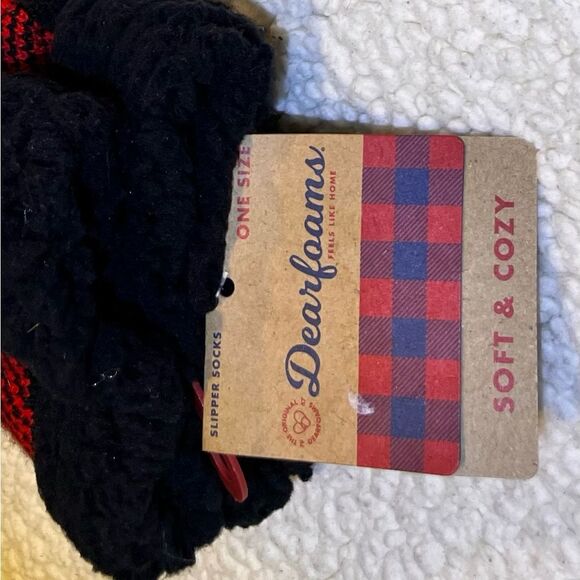 NWT Dearfoams Socks Women DF Slipper Socks DF No Sweat One Size Slip Resistant - Picture 2 of 5